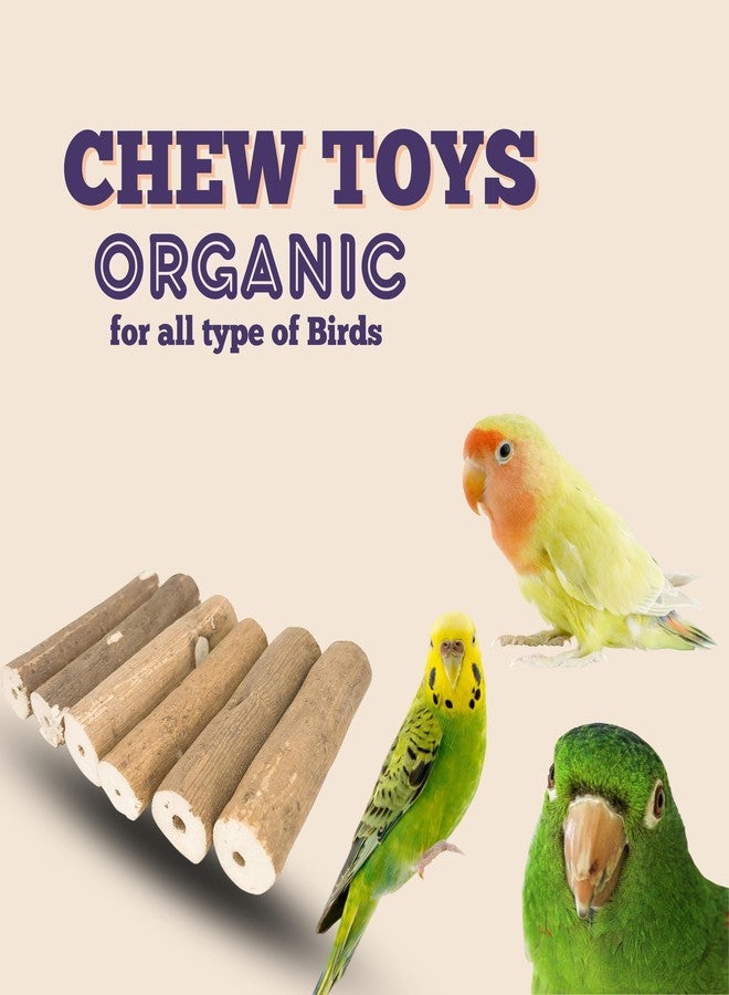 JOYNAGAR 10-Piece Sola Wood Log Chewing Toy for Parrot, Cockateil, Parakeet, Budgie, Conures, Amazon, African Grey, Macaws, Cockatoo, Eclectus and Other| 12 cm Long - Image 2